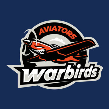 Premium Esport logo Aviator warbirds classic airplane emblem vector
