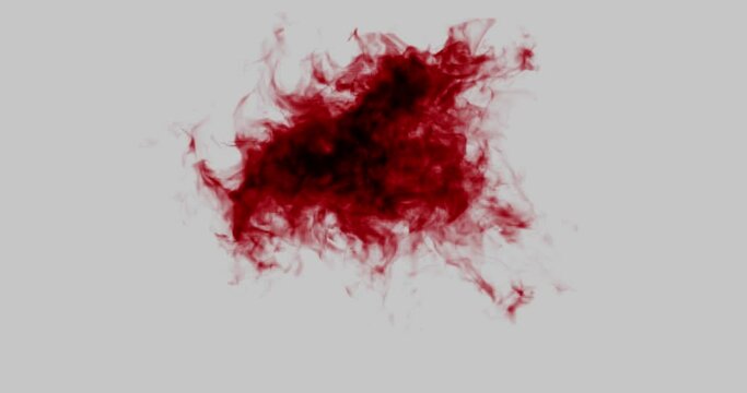 水に落とした赤いインクの広がり