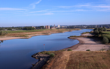 low water in river Rhine, summer 22 (Arnhem, the Netherlands)