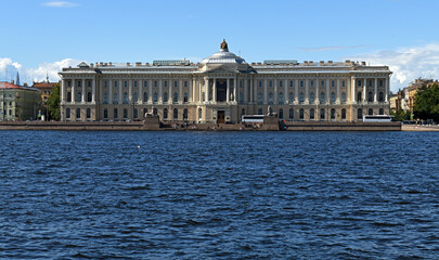 Fototapeta premium Russian Academy of Arts (Saint Petersburg Academy of Arts) founded in 1757 by founder of Imperial Moscow University Ivan Shuvalov