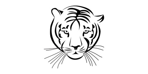 Black head of a water tiger; animal portrait