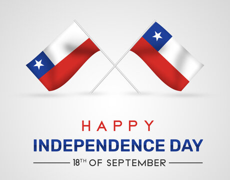 Chile Independence Day Abstract backdrop with waving flags and typography. Patriotic holiday wallpaper