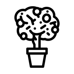 decorative lemon line icon vector. decorative lemon sign. isolated contour symbol black illustration