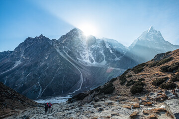 Breathtaking Sunbeam at Himalaya Mountain Landscapes 