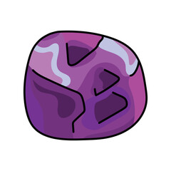 Amethyst color line icon. Precious stones.