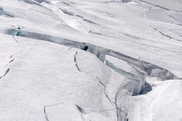 Gletscherspalte des Aletschgletschers in den Schweizeralpen