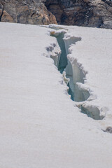 Gletscherspalte des Aletschgletschers in den Schweizeralpen