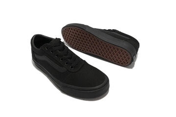 Men black shoes isolated on white.