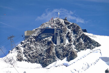 Klein Matterhorn, the highest cable car station in the alps. Zermatt, Switzerland - August 2022