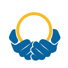 Hand Save Creative Concept Logo Design Template
