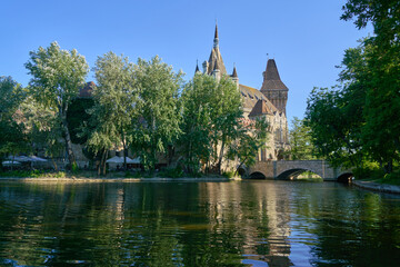 Vajdahunyad castle at Varosliget city park, Budapest, Hungary