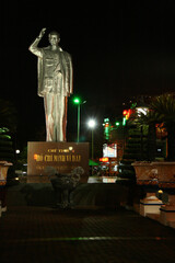 statue of ho chi minh in can tho in vietnam 