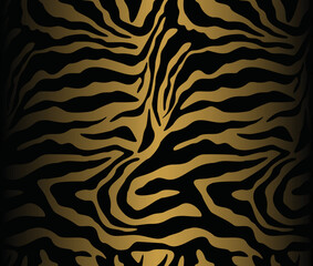 Zebra print vector seamless pattern, golden background, fashion illustration.