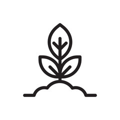 Small Plant Vector Outline Icon. EPS 10 File Park and Nature Symbol