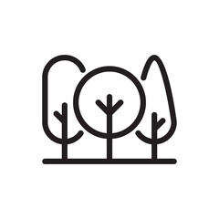 Evergreen Trees Vector Outline Icon. EPS 10 File Park and Nature Symbol