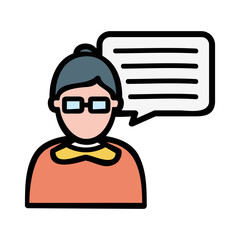 News anchor hand-drawn icon vector graphic illustration