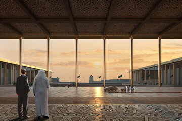 mosque sunset
