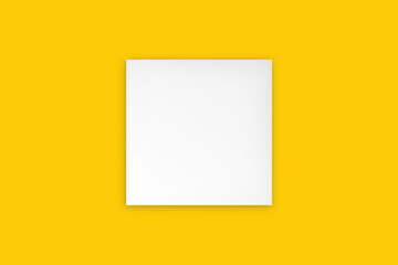 Quadrato bianco su sfondo giallo per grafica e mockup