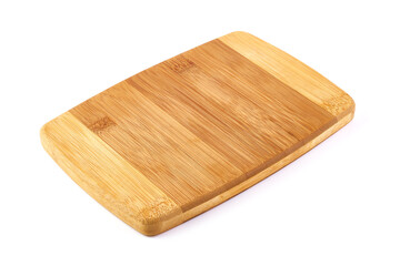 Wooden cutting board, isolated on white background.