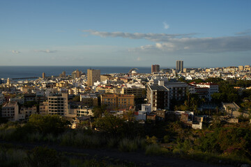 Santa Cruz de Tenerife at a adistance morning cityscape