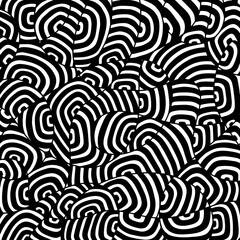 Scattered Geometric Line Shapes. Hand drawn Doodle elements. Abstract Background Design. Vector Black and White Pattern.