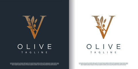 Olive logo icon with letter Z concept Premium Vector
