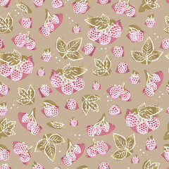 blackberry berries seamless pattern hand drawn illustration with watercolor brush strokes