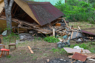destroyed old house