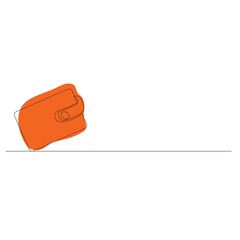 Wallet one line, vector drawing. Isolated white background.
