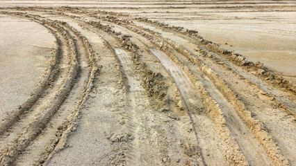 Clay on the road under construction 