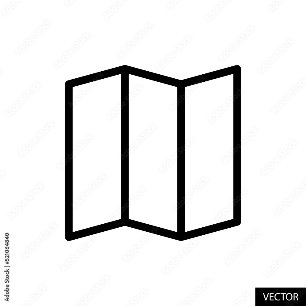 Poster map vector icon in line style design for website design, app, ui, isolated on white background. edit