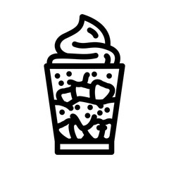 ice cream strawberries line icon vector. ice cream strawberries sign. isolated contour symbol black illustration