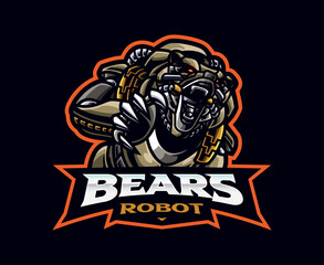 Bear robot mascot logo design