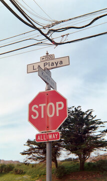 stop sign on a road