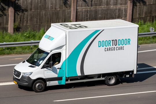 WIEHL, GERMANY - MAY 3, 2022: Door to Door Cargo Care Mercedes-Benz Sprinter van on motorway
