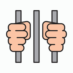 prisoner icon, detainee vector, convict illustration