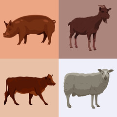 Farm Animals Silhouette Collection