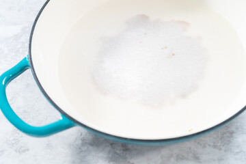 Cleaning cast iron blue enameled braiser