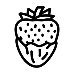 chocolate hot strawberry line icon vector. chocolate hot strawberry sign. isolated contour symbol black illustration