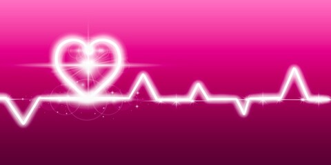 Electrocardiogram of heart with palpitations due to falling
in love or due to medical assistance
