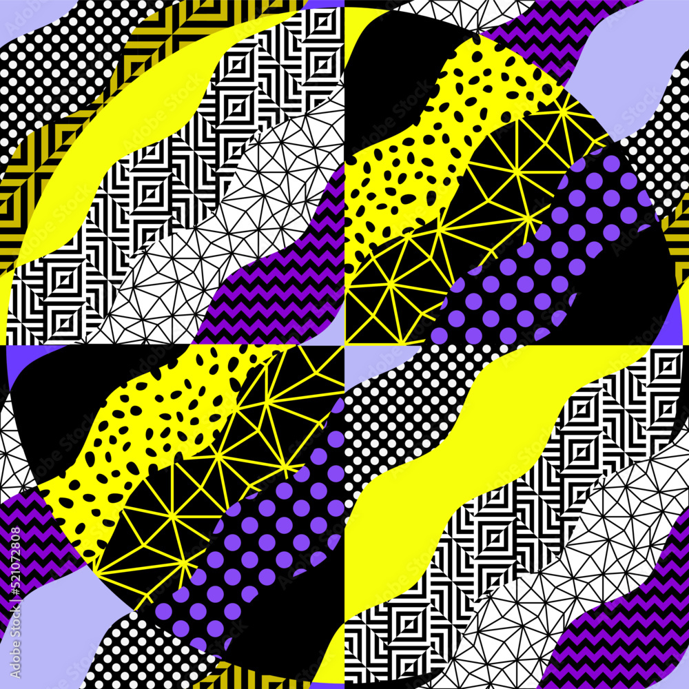 Poster Seamless vector pattern. Abstract square texture
