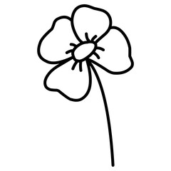 Flower, WildFlower, Wild, Foliage, Hand-drawn doodles illustration.
Line art