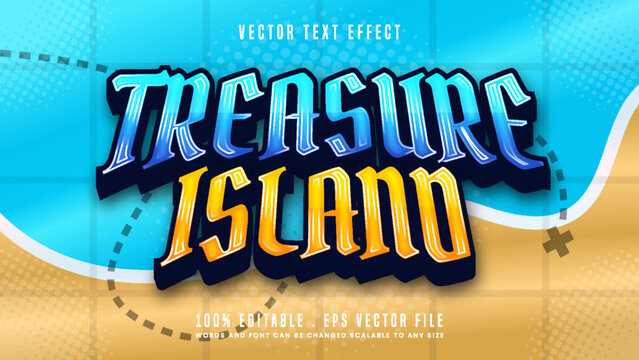 Treasure Island 3d editable text effect font style