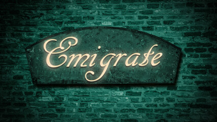 Fototapeta premium Street Sign to Emigrate