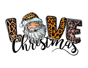 Leopard  Love Christmas Santa for Love christmas