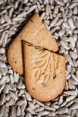 Fototapeta premium healthy dry biscuits with cereals and seeds