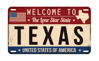 Rolgordijnen Welcome to Texas vintage rusty license plate © Balint Radu