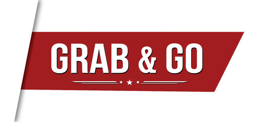 Grab and go red ribbon or banner design - obrazy, fototapety, plakaty