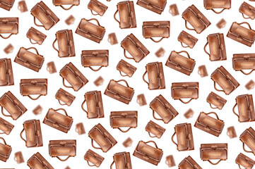 Seamless pattern with shopping bags on a white background.