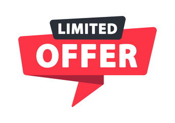 Limited Offer - Banner, Speech Bubble, Label, Sticker, Ribbon Template. Vector Stock Illustration